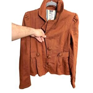 Y2K Anthropologie TULLE Blazer Orange M Jacket Womens 2000s Business Casual